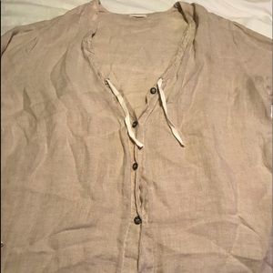 CP SHADES BUTTON DOWN LINEN TOP LARGE